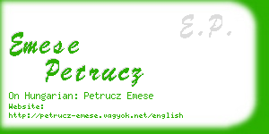 emese petrucz business card